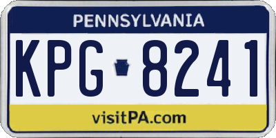 PA license plate KPG8241