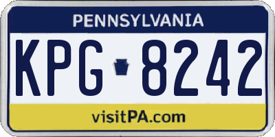 PA license plate KPG8242
