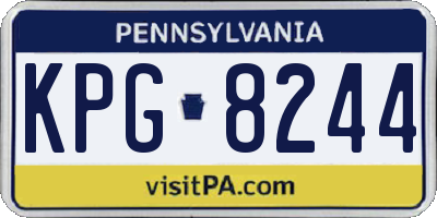 PA license plate KPG8244