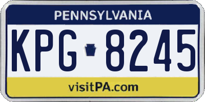 PA license plate KPG8245