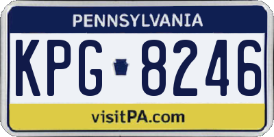 PA license plate KPG8246