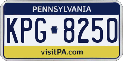 PA license plate KPG8250