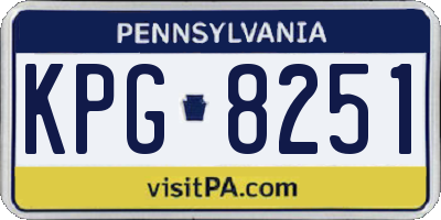 PA license plate KPG8251