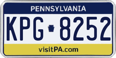PA license plate KPG8252