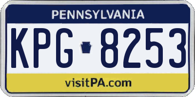 PA license plate KPG8253