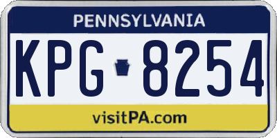 PA license plate KPG8254