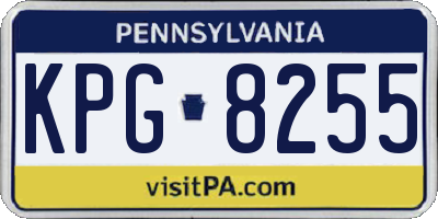 PA license plate KPG8255