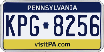 PA license plate KPG8256