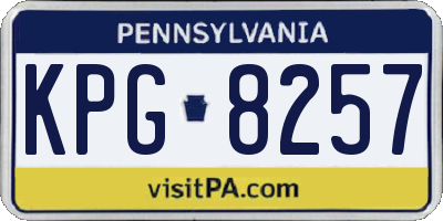 PA license plate KPG8257