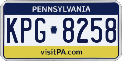 PA license plate KPG8258