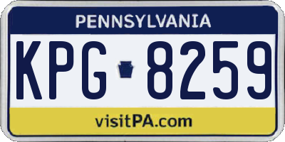 PA license plate KPG8259