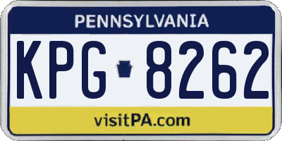 PA license plate KPG8262