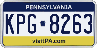 PA license plate KPG8263