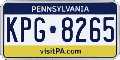 PA license plate KPG8265