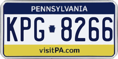 PA license plate KPG8266