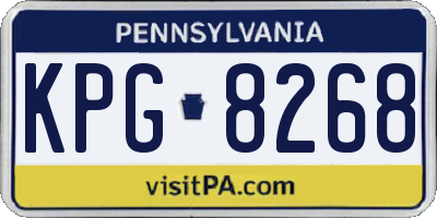 PA license plate KPG8268