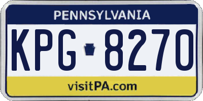 PA license plate KPG8270