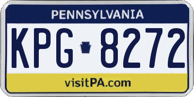 PA license plate KPG8272