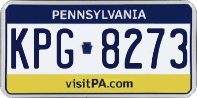 PA license plate KPG8273