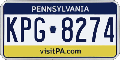 PA license plate KPG8274