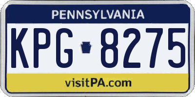 PA license plate KPG8275