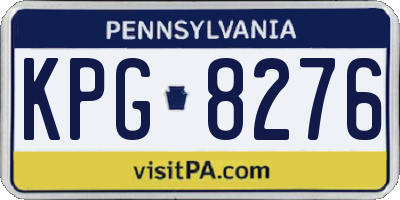 PA license plate KPG8276
