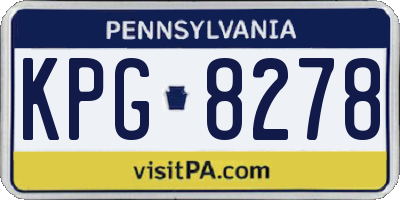 PA license plate KPG8278
