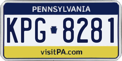 PA license plate KPG8281