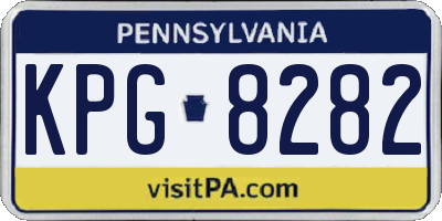 PA license plate KPG8282