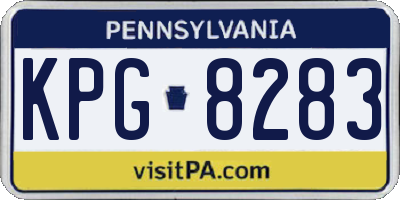 PA license plate KPG8283