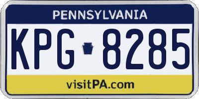 PA license plate KPG8285