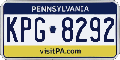 PA license plate KPG8292