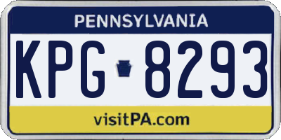 PA license plate KPG8293