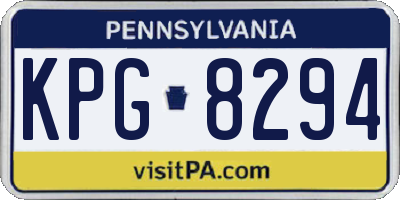 PA license plate KPG8294