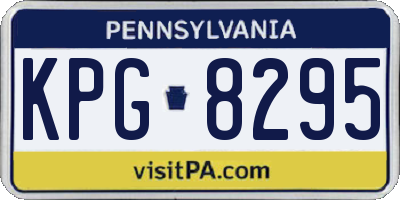 PA license plate KPG8295