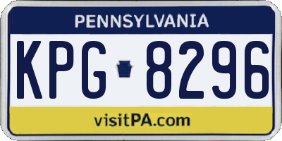 PA license plate KPG8296