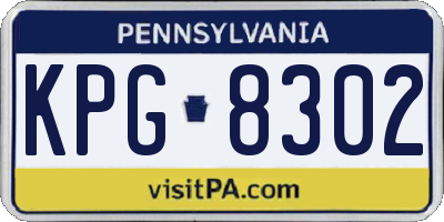 PA license plate KPG8302
