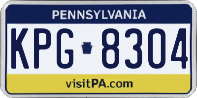 PA license plate KPG8304