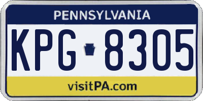 PA license plate KPG8305