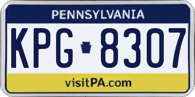 PA license plate KPG8307