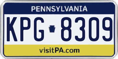 PA license plate KPG8309