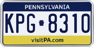 PA license plate KPG8310