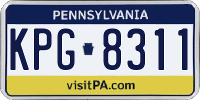 PA license plate KPG8311