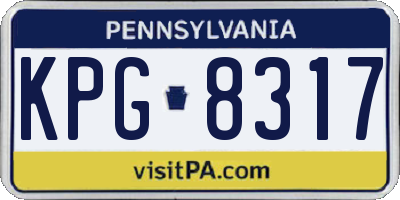PA license plate KPG8317