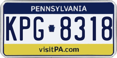 PA license plate KPG8318
