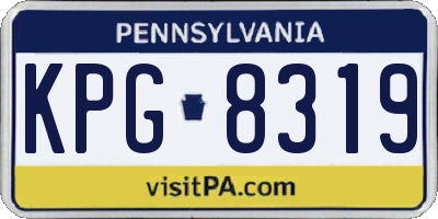 PA license plate KPG8319