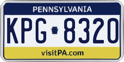 PA license plate KPG8320