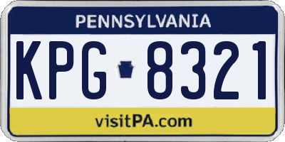 PA license plate KPG8321