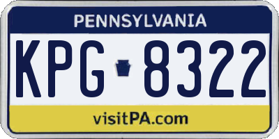 PA license plate KPG8322