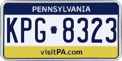 PA license plate KPG8323